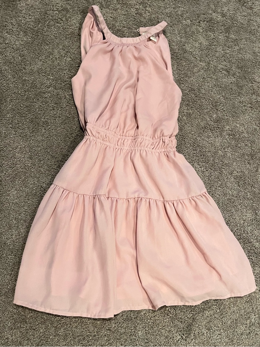 Boutique Japna Blush Pink Tiered Dress, Small